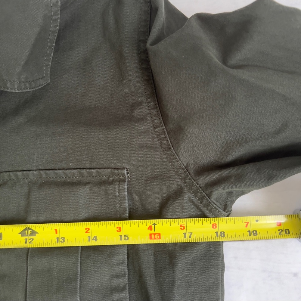 A New Day Green Cropped Button Down Cotton Jacket - SZ: Small - Picture 3 of 6